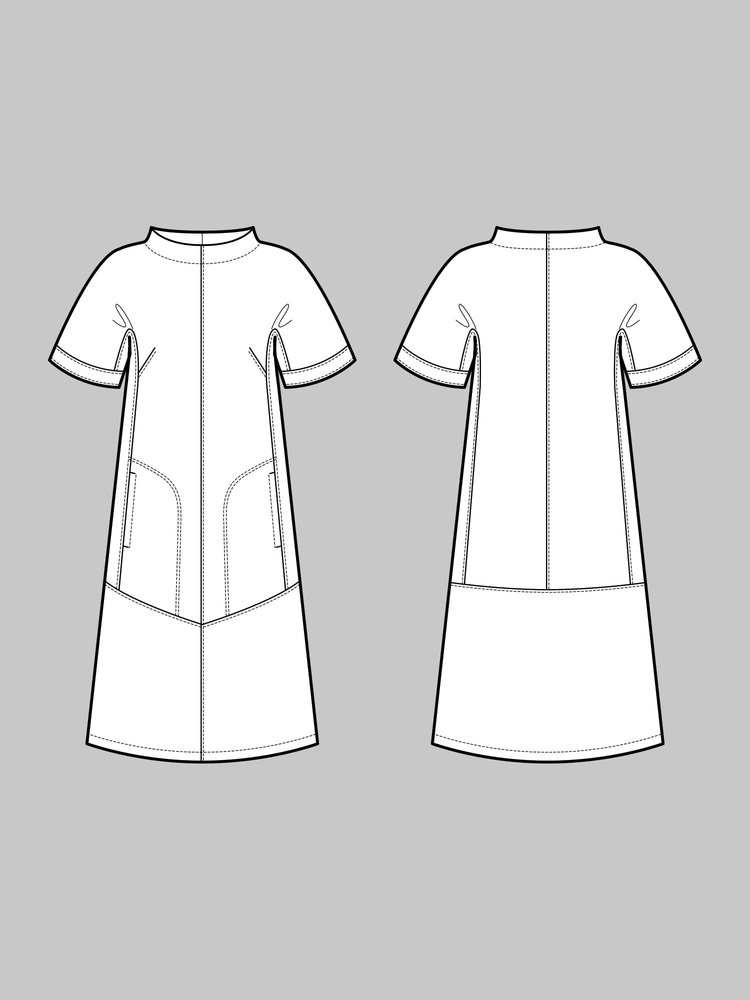 CAP SLEEVE DRESS PATTERN, Papierschnitt