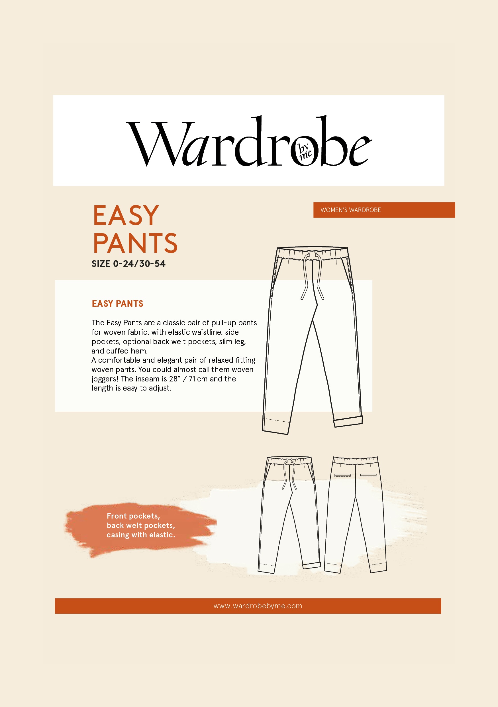 Easy Pants,Papierschnitt,Wardrobe by me,Deckblatt