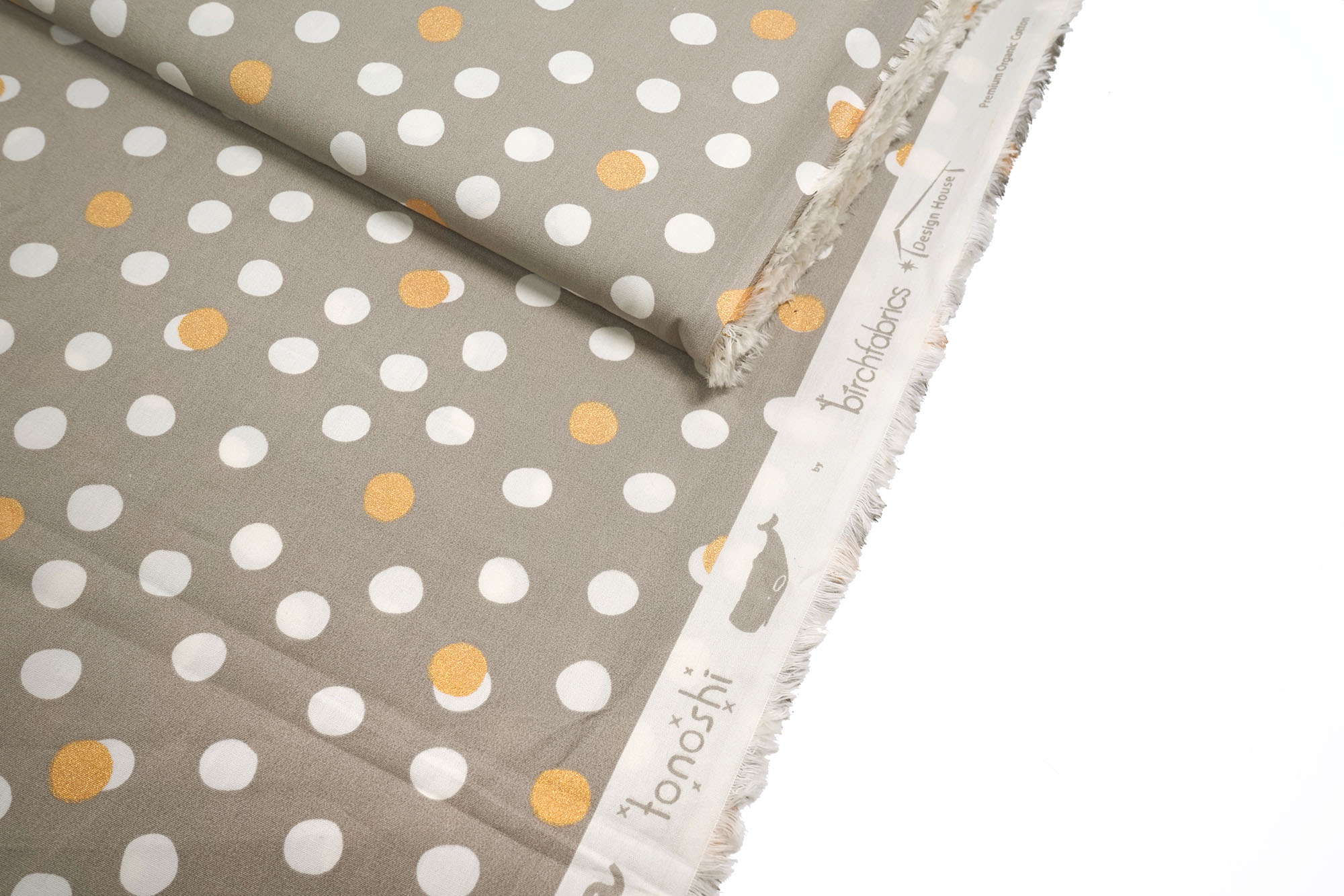 Birch Fabrics Tonoshi Mochi Dot Shroom Metallic Gold