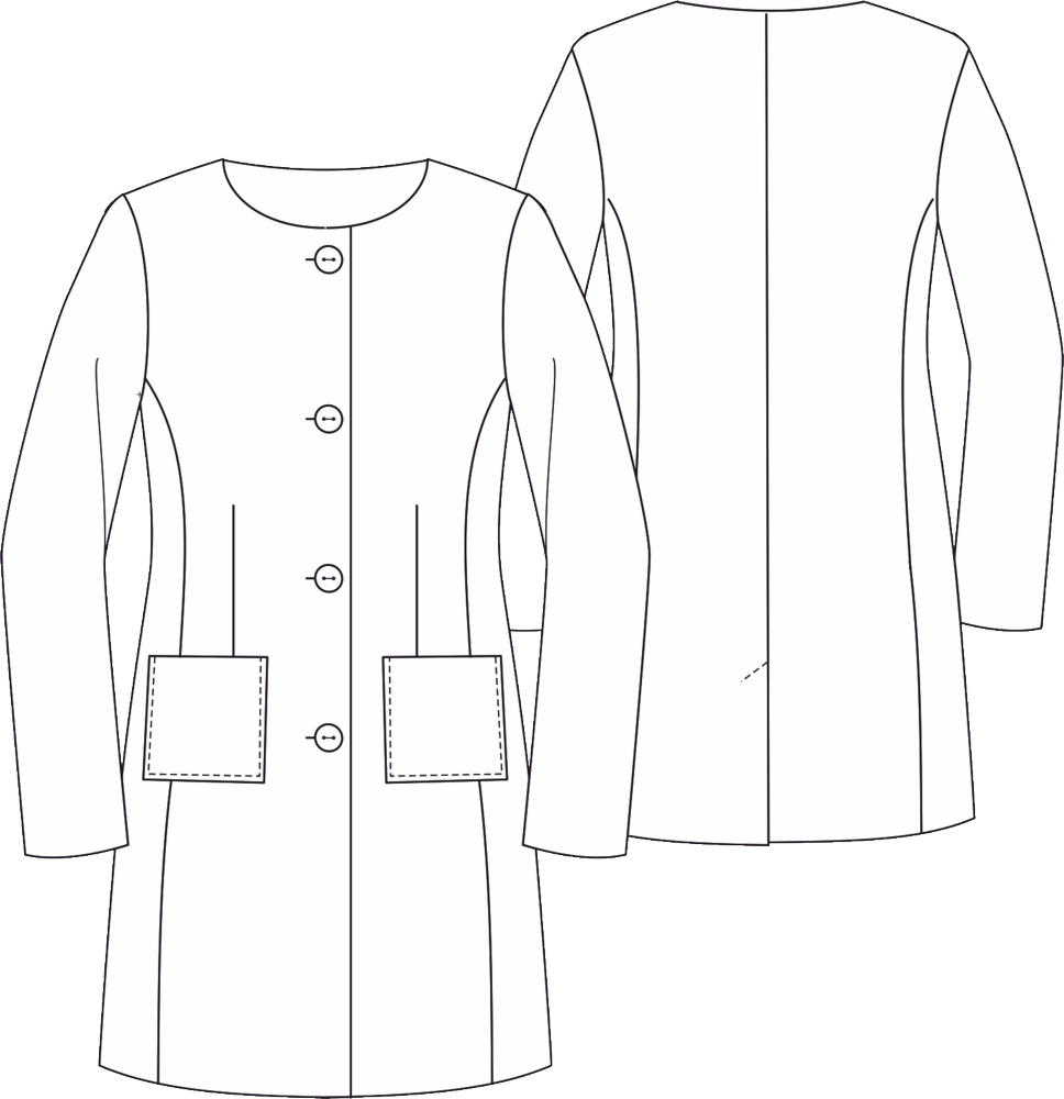 Kurzmantel Ebony • Damen • Papierschnittmuster