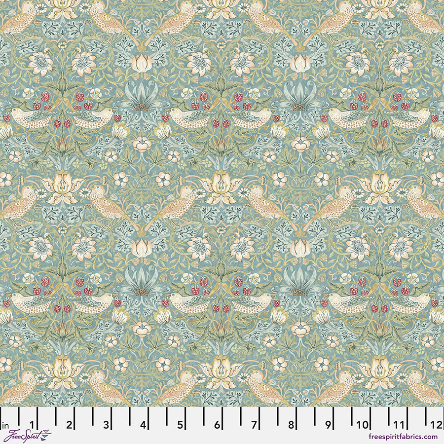 Free Spirit • Morris & Co. • Mini Strawberry Thief • Aqua
