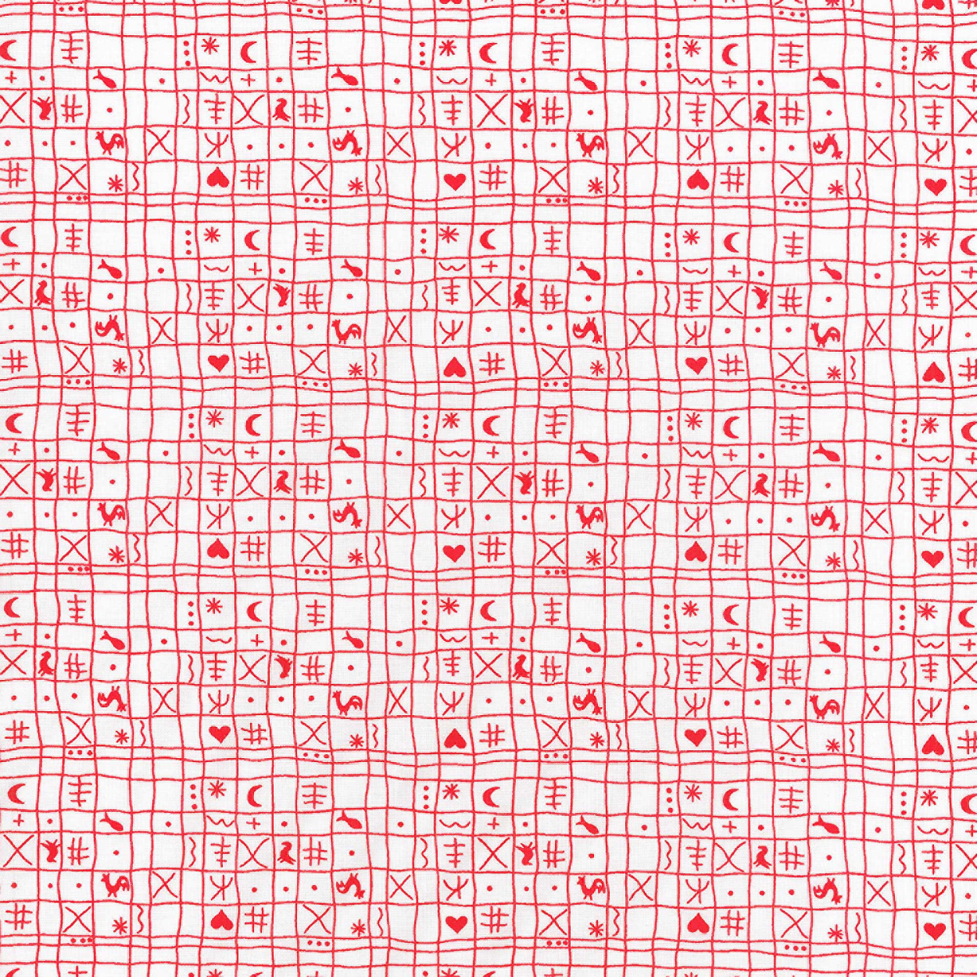 Westfalenstoffe • Hähnchen • weiß rot