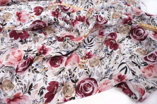 Musselin • Double Gauze • Blossom • bordeaux
