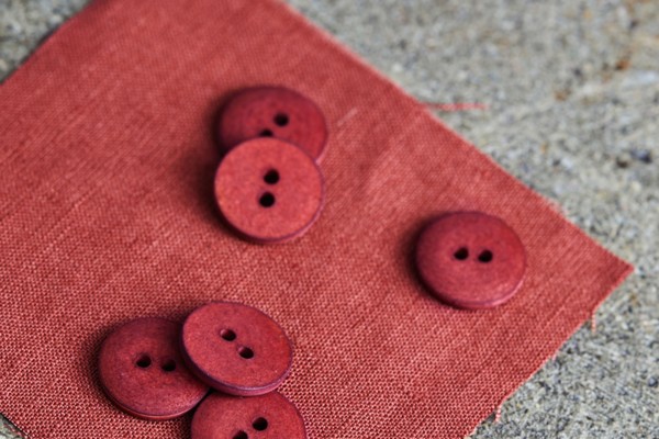 Knopf • Curb Cotton Button • mind the MAKER • 18 mm • coral red