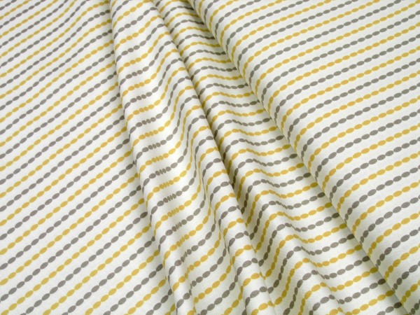 Moda Fabrics Sundrops Taupe Floral Beaded Stripe White Baumwoll Stoff 0,5