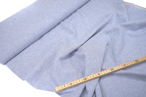 Leinen-Baumwollmischung • Nadelstreifen • blau/weiß