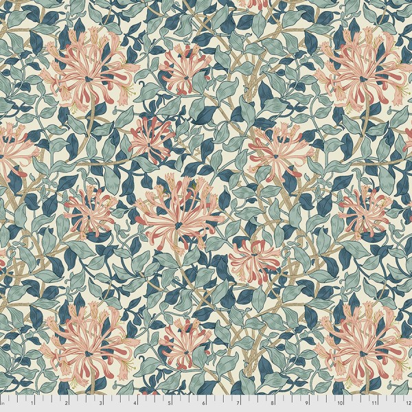 Free Spirit • Morris & Co. • Honeysuckle • Aqua