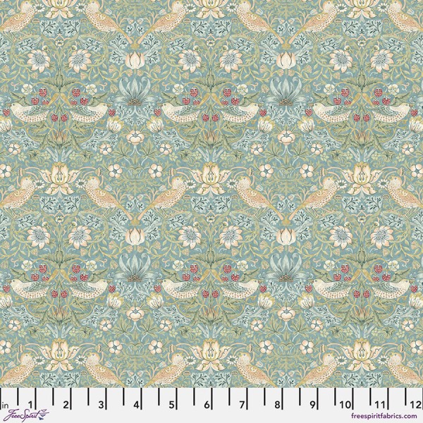 Free Spirit • Morris & Co. • Mini Strawberry Thief • Aqua