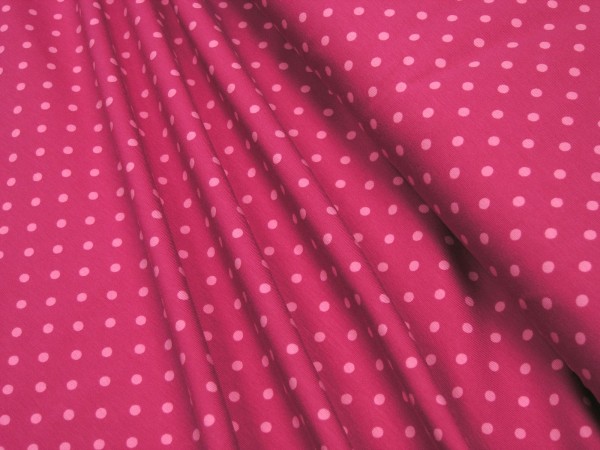 Jersey Little Darling rosa Punkte auf dunkelpink