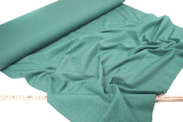 Stoffonkel • Bio-Jacquard • Fischgrät • staubgrün (GOTS)
