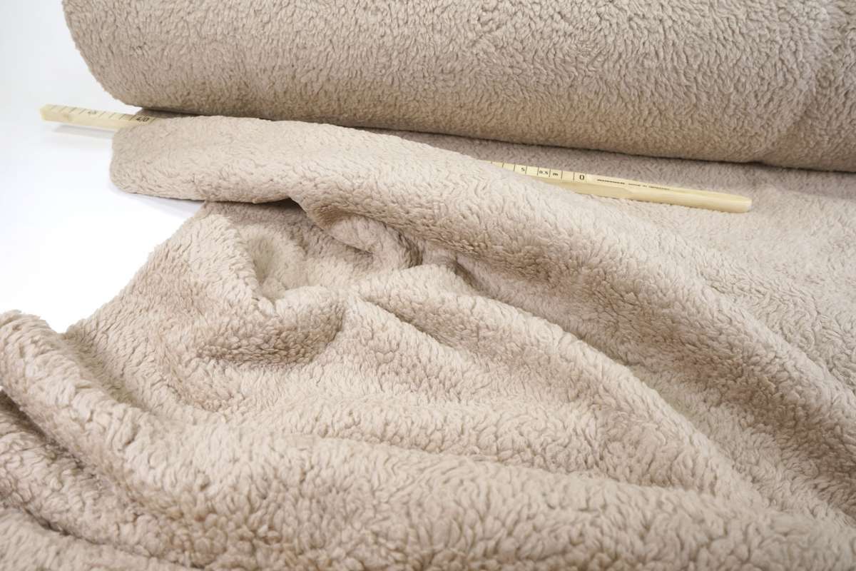 Lammfell Stoff Meterware Hellblau - Kuscheliger Teddy Plüschstoff 150cm Breit